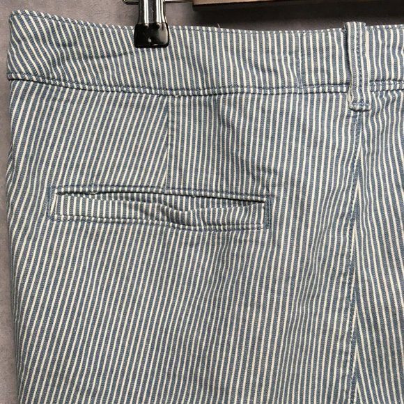 Hollister Mens Shorts sz 33 Blue White Striped Flat Front Pockets Stretch Fabric - Picture 7 of 10